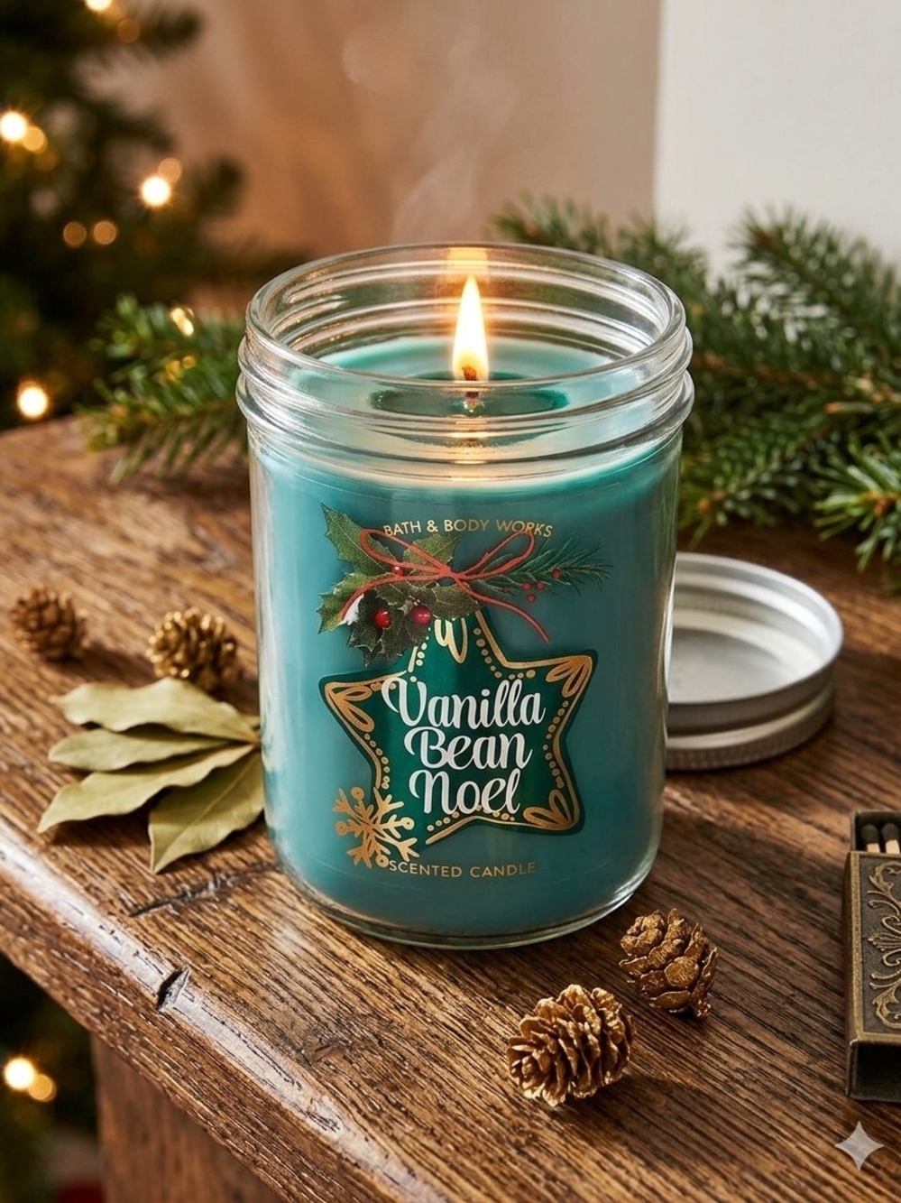Bath & Body Works Vanilla Bean Noel Scented Candle - Teal